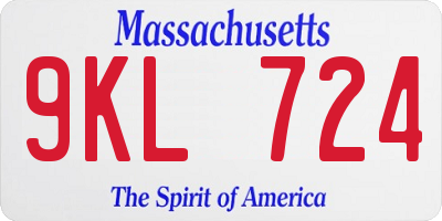 MA license plate 9KL724