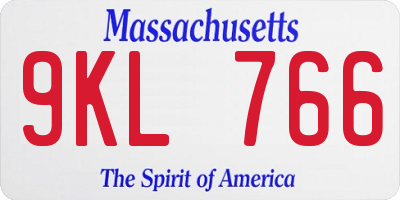 MA license plate 9KL766