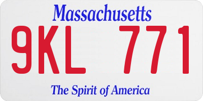 MA license plate 9KL771