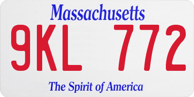 MA license plate 9KL772