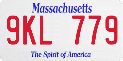 MA license plate 9KL779