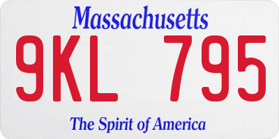 MA license plate 9KL795