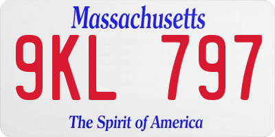 MA license plate 9KL797