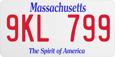 MA license plate 9KL799