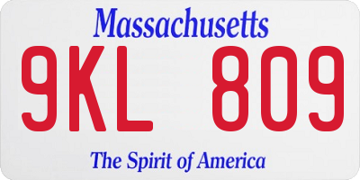 MA license plate 9KL809