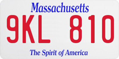 MA license plate 9KL810