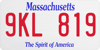 MA license plate 9KL819