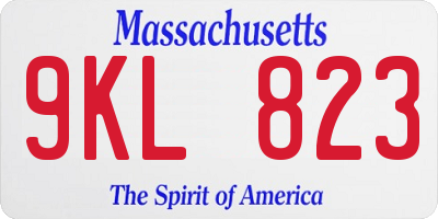 MA license plate 9KL823