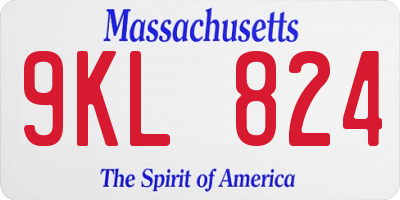 MA license plate 9KL824