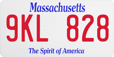 MA license plate 9KL828