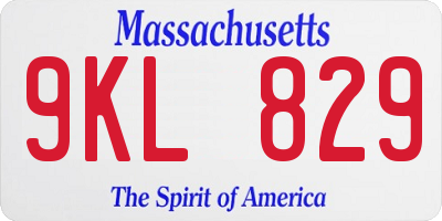 MA license plate 9KL829