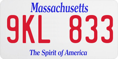 MA license plate 9KL833