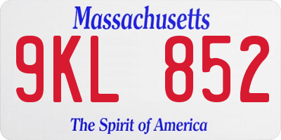 MA license plate 9KL852