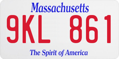 MA license plate 9KL861