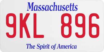 MA license plate 9KL896