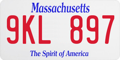 MA license plate 9KL897
