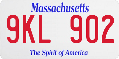 MA license plate 9KL902