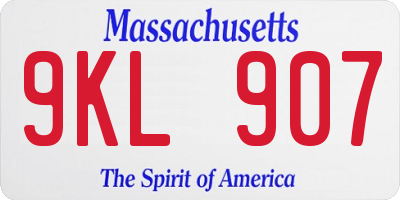 MA license plate 9KL907