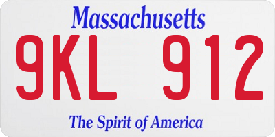 MA license plate 9KL912