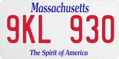 MA license plate 9KL930