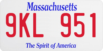 MA license plate 9KL951