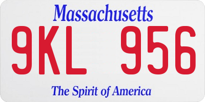 MA license plate 9KL956