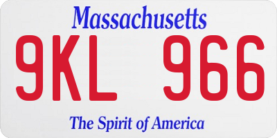 MA license plate 9KL966