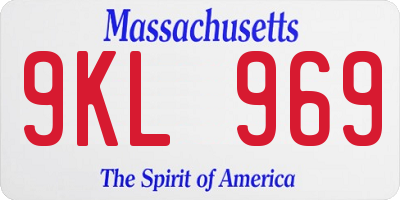 MA license plate 9KL969