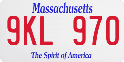 MA license plate 9KL970
