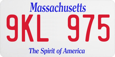 MA license plate 9KL975