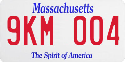 MA license plate 9KM004