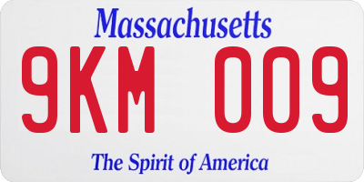 MA license plate 9KM009