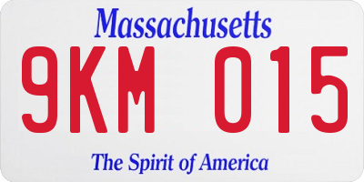 MA license plate 9KM015