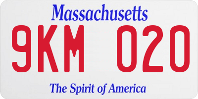 MA license plate 9KM020