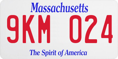 MA license plate 9KM024