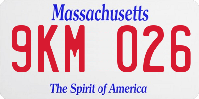 MA license plate 9KM026