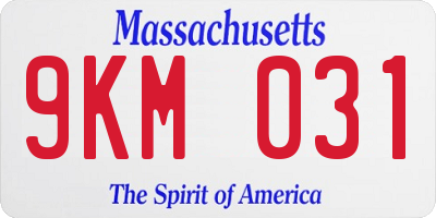 MA license plate 9KM031