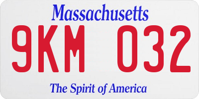 MA license plate 9KM032