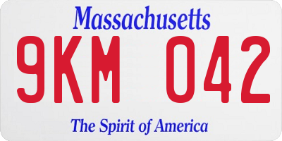 MA license plate 9KM042