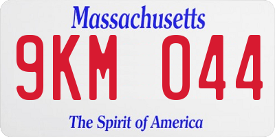 MA license plate 9KM044