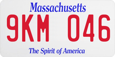 MA license plate 9KM046