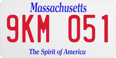 MA license plate 9KM051