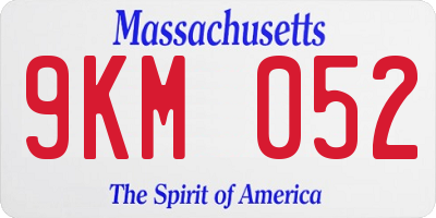 MA license plate 9KM052