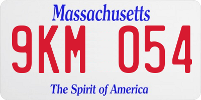MA license plate 9KM054
