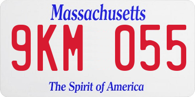 MA license plate 9KM055