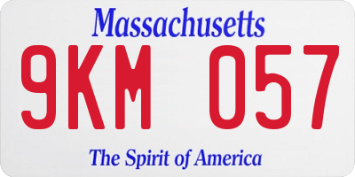 MA license plate 9KM057