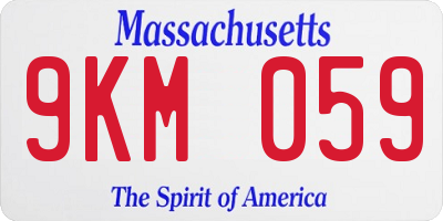 MA license plate 9KM059