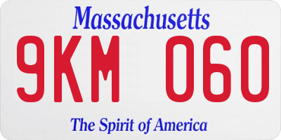 MA license plate 9KM060