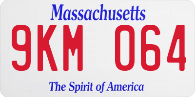 MA license plate 9KM064