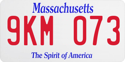 MA license plate 9KM073
